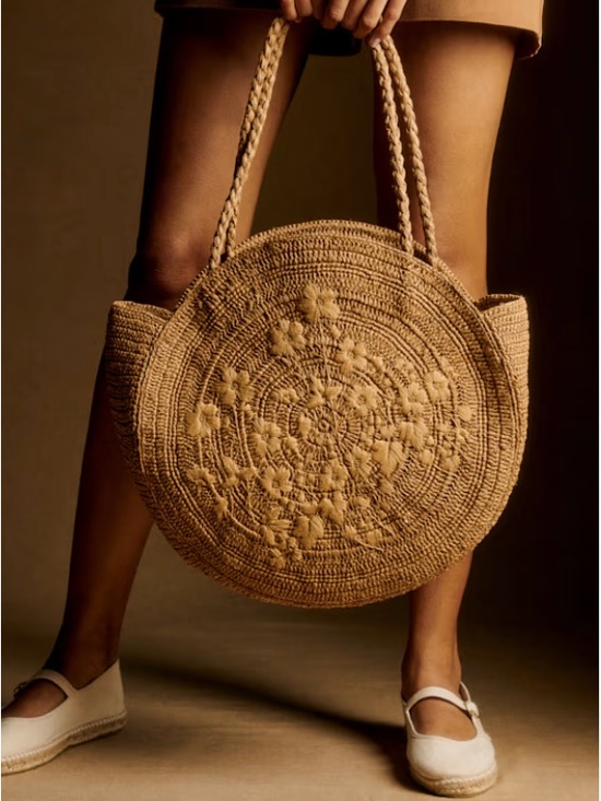 Sezane Handbags - Sezane June Basket Bag Raffia with flowers 🌼
